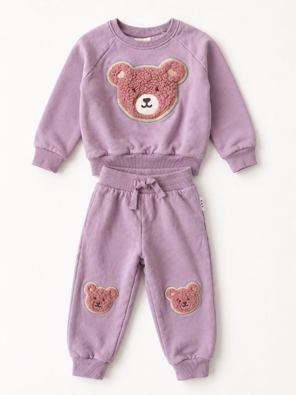 Huxbaby Rainbow Fur Bear Set (Sweatshirt + Track Pant) - Size 4